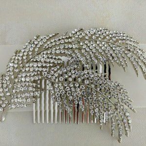 Crystal Feather Hair Comb | Bridal Accessory